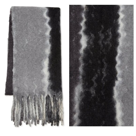 NWT Time and Tru Women’s Winter Blanket Scarf – Gray & Black, Stylish & Warm - Picture 1 of 3
